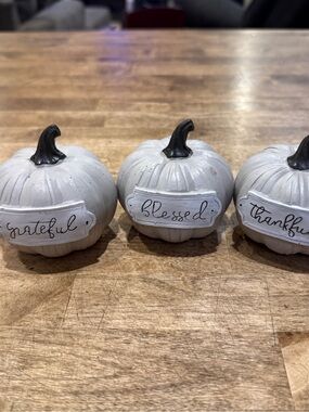 Ceramic Farmhouse Pumpkins set of 3